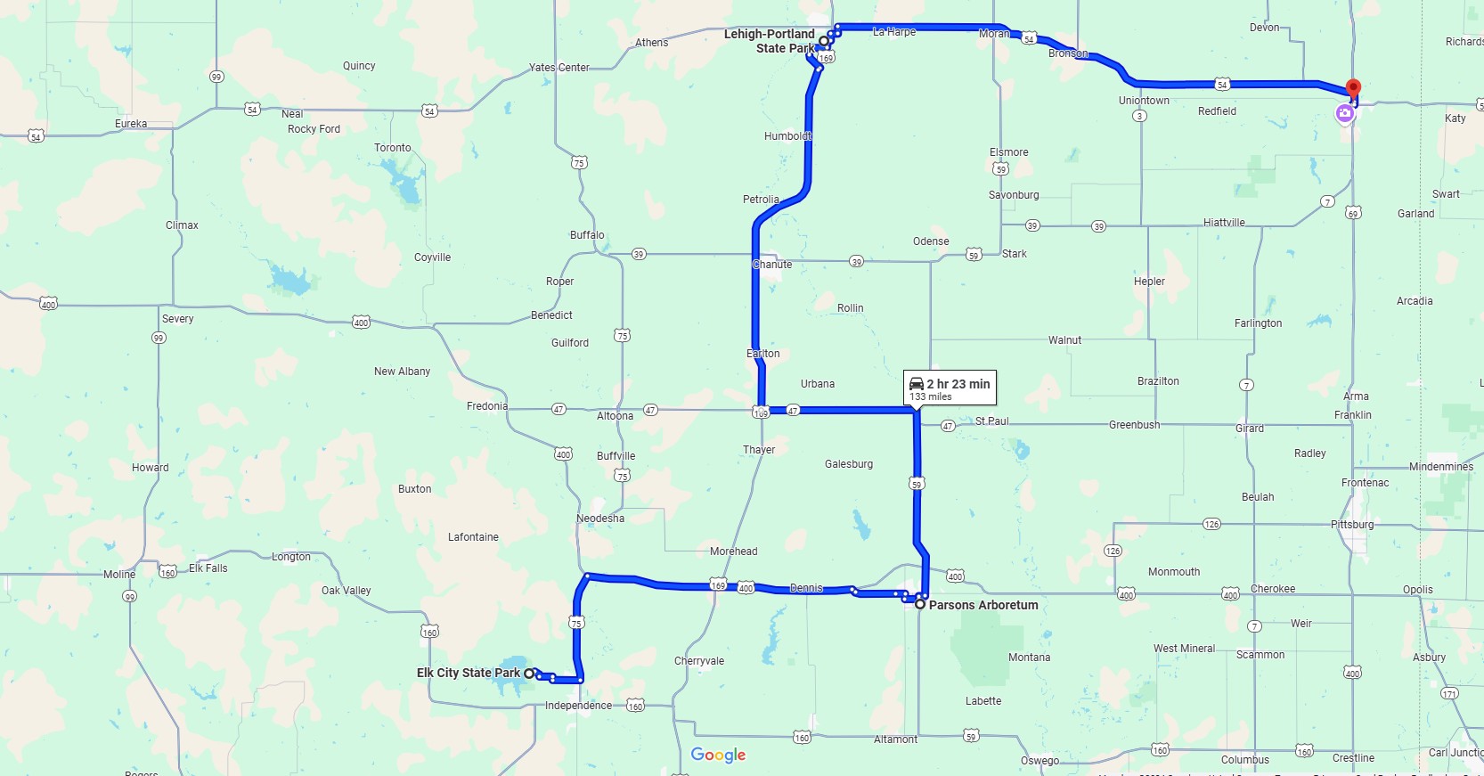 Northwest Budget Trip Route